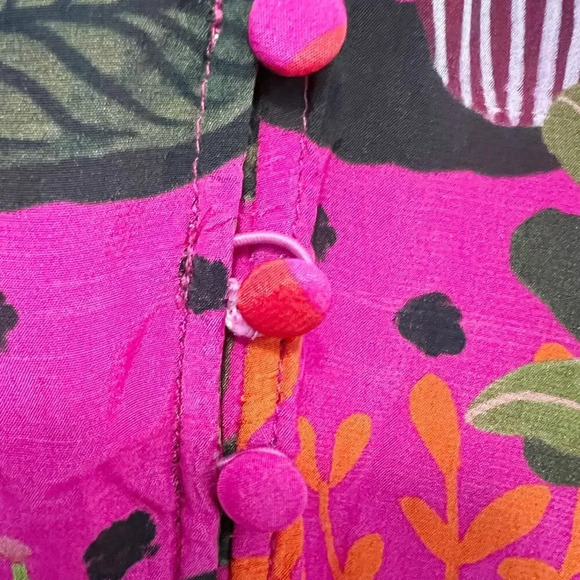 FARM RIO Pop Leopards Chemise Shirtdress in Pink size XS - Picture 8 of 16